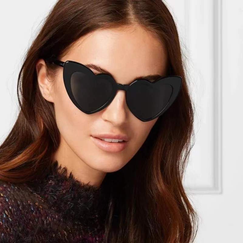 

Очки солнцезащитные женские в форме сердца, модные брендовые дизайнерские уличные дорожные солнечные очки UV400 в большой оправе