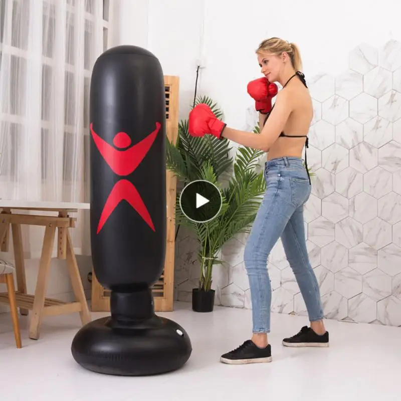

Sandbag Boxing Punching Bag Pressure Relief Free-stand Boxing Sack Pvc Inflatable Kickboxing Bag Fitness Training Boxing Sack