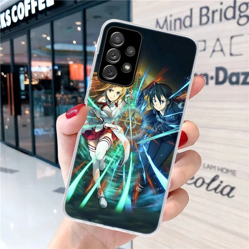 Мягкий чехол для телефона Sword Art Online Kirito Asuna Samsung Galaxy A51 A50S A41 A31 A21S A11 A71 A70 A40 A30S A20E A10 A6