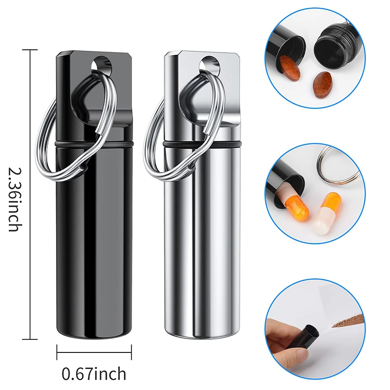 50 шт. Алюминиевый мини цилиндр держатель для таблеток металлический