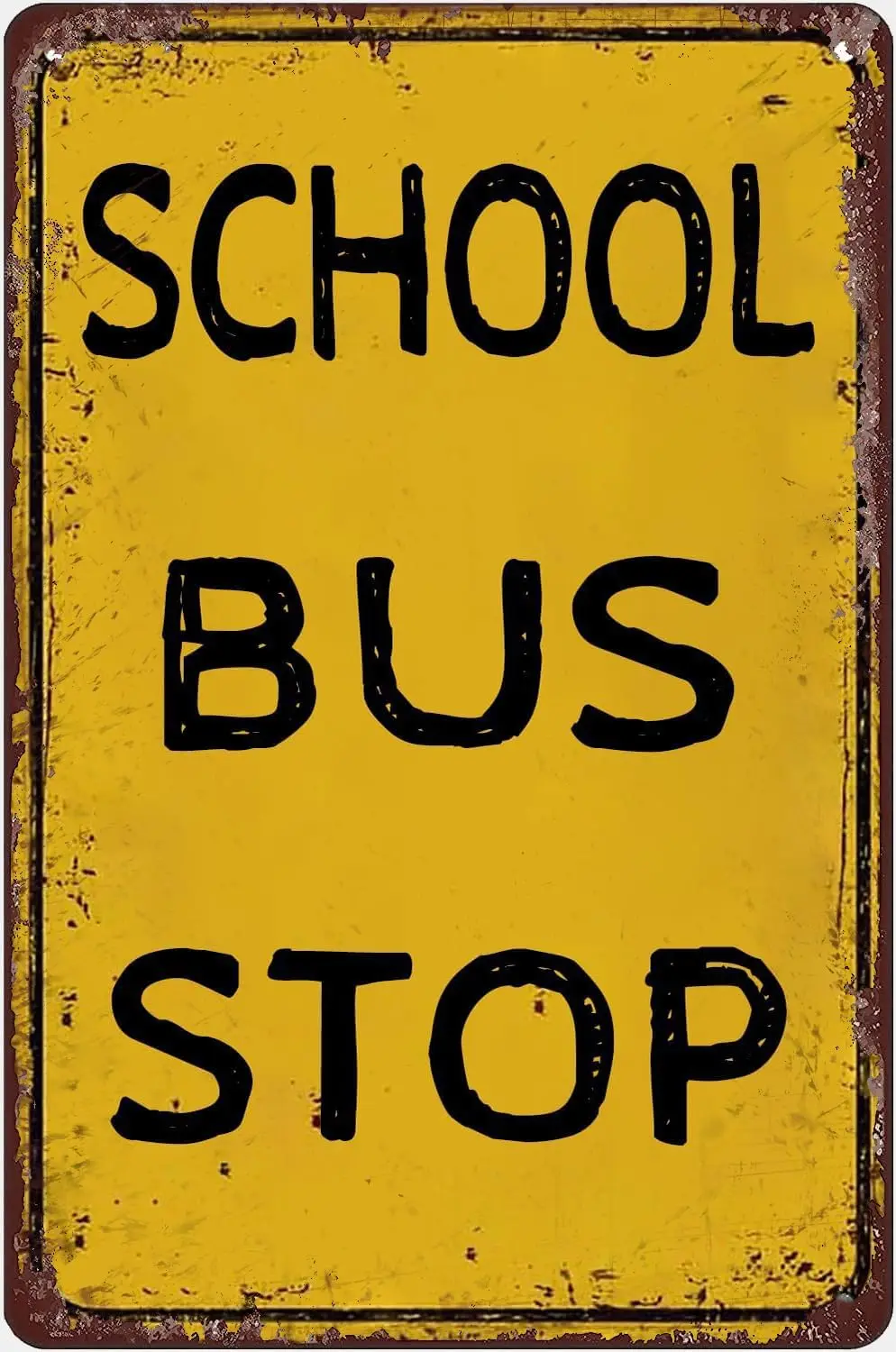 Винтажные металлические знаки школьный автобус остановка жестяной знак ретро