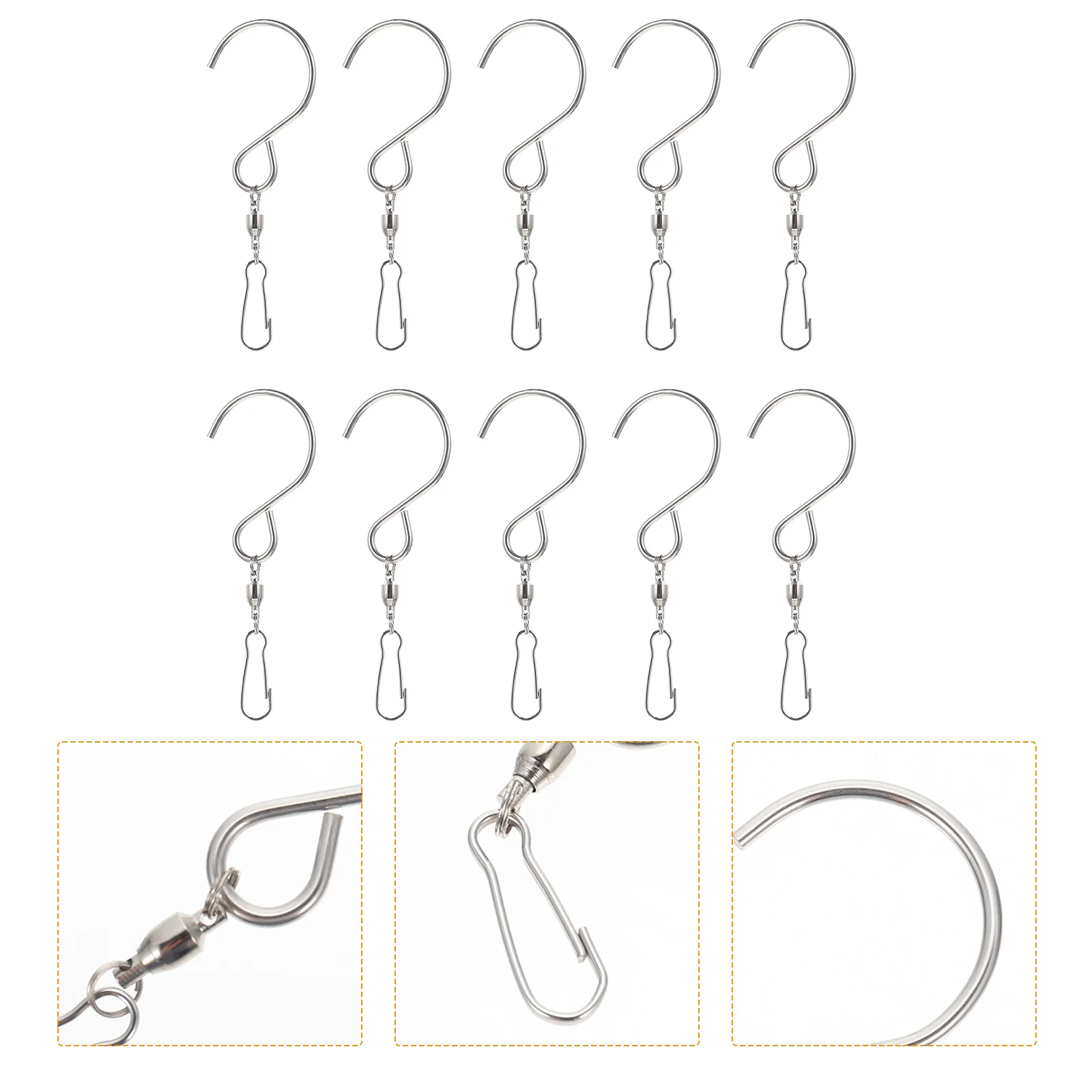 

10pcs Swivel Hooks Rotating Windsock Clip Hanging Hooks Rotating Display Hooks
