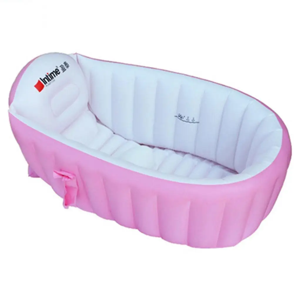 Inflatable Baby Bathtub, Baby Girl Bath Tub, Travel Bath Tub with Bath Toy Organizer, Foldable Baby Bathtub, Infant Bathtub