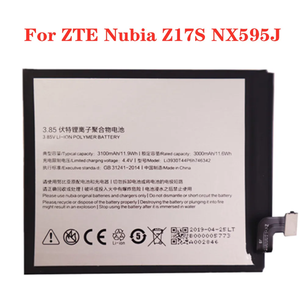 

3100mAh Li3930T44P6h746342 Battery For ZTE Nubia Z17S Z17 S NX595J Mobile Phone Replacement Batteries