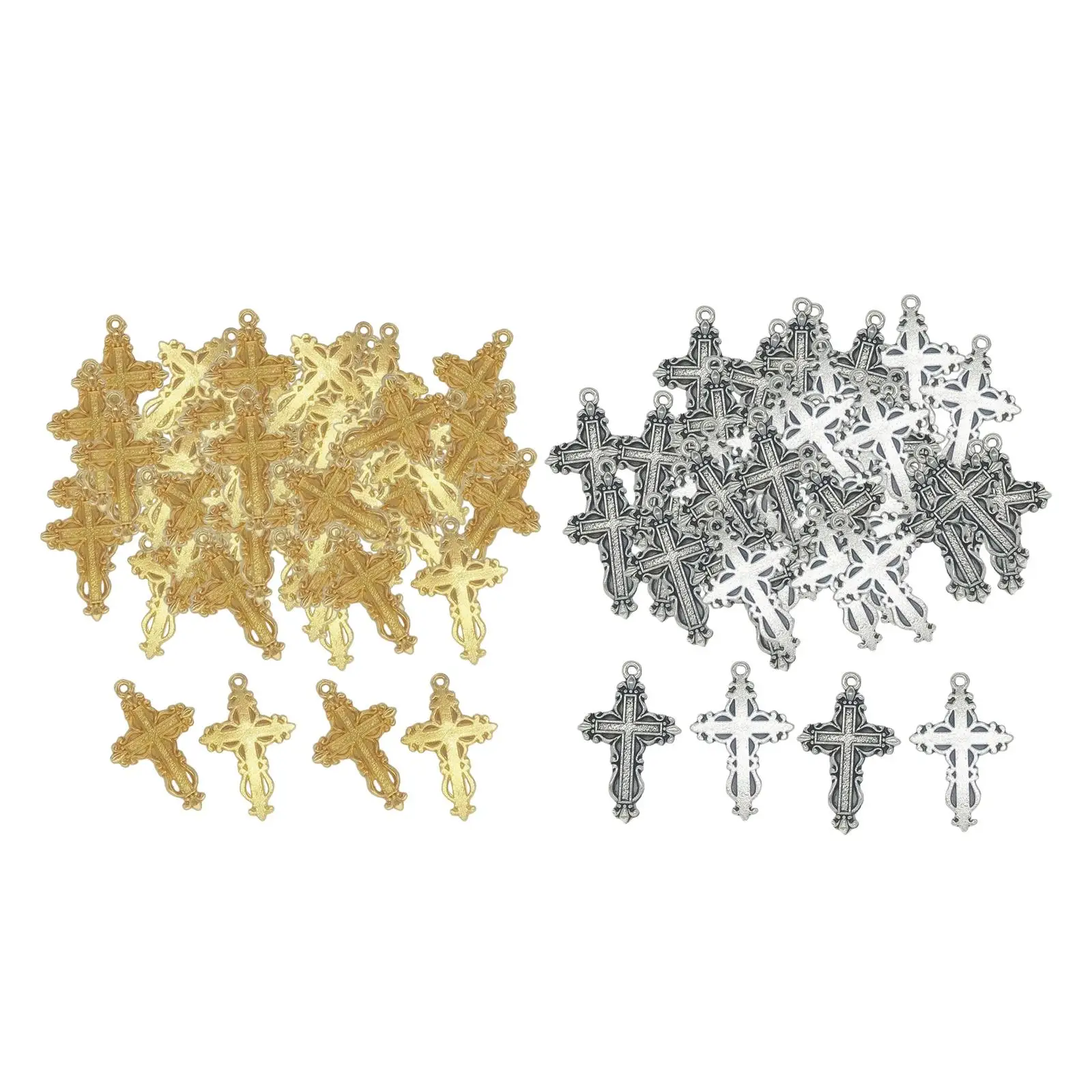 

100x Crosses Charms Pendants 35x23mm Zinc Alloy Antique for DIY Necklace Earring Bracelet Clothing Gift Decoration