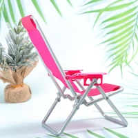 2pcs mini house deck lying chair simulation folding beach chair home model accessories