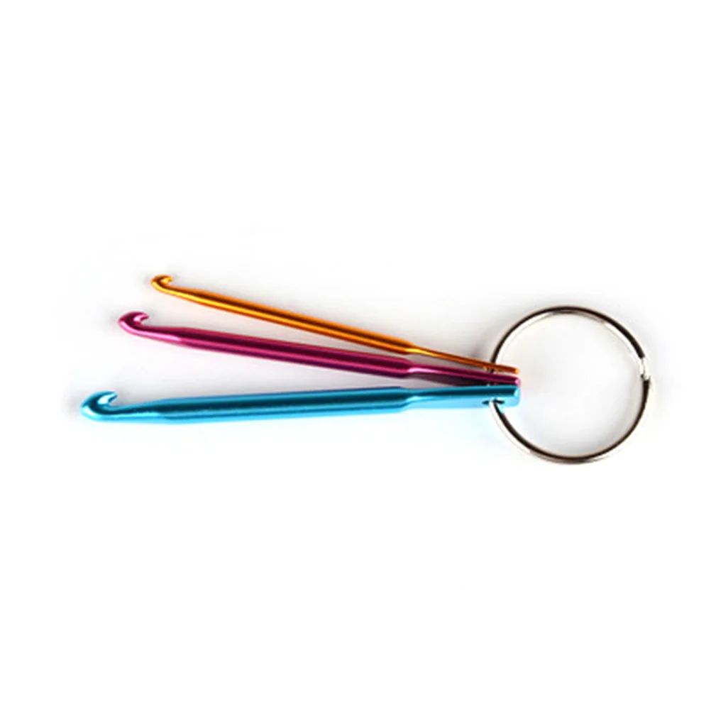 

Crochet Hooksset Knitting Supplies Hook Key Ring Aluminum Mini Afghan Handle Plated Straight