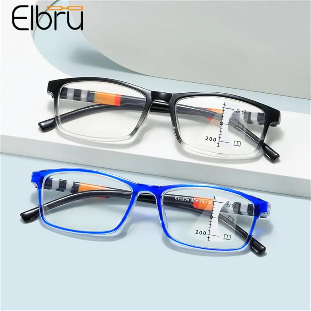 

Elbru Multifocal Progressive Reading Glasses Women Men Anti Blue Light Hyperopia Eyewear Ultralight Reading Goggle +1+1.5+2...+4