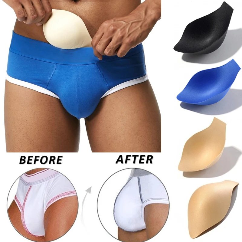 1Pc Men Underwear Brief Bulge Cup Sponge Pad Removable Swimming Push Up Cup Enhancing Shape 3D Sexy Bulge Pad