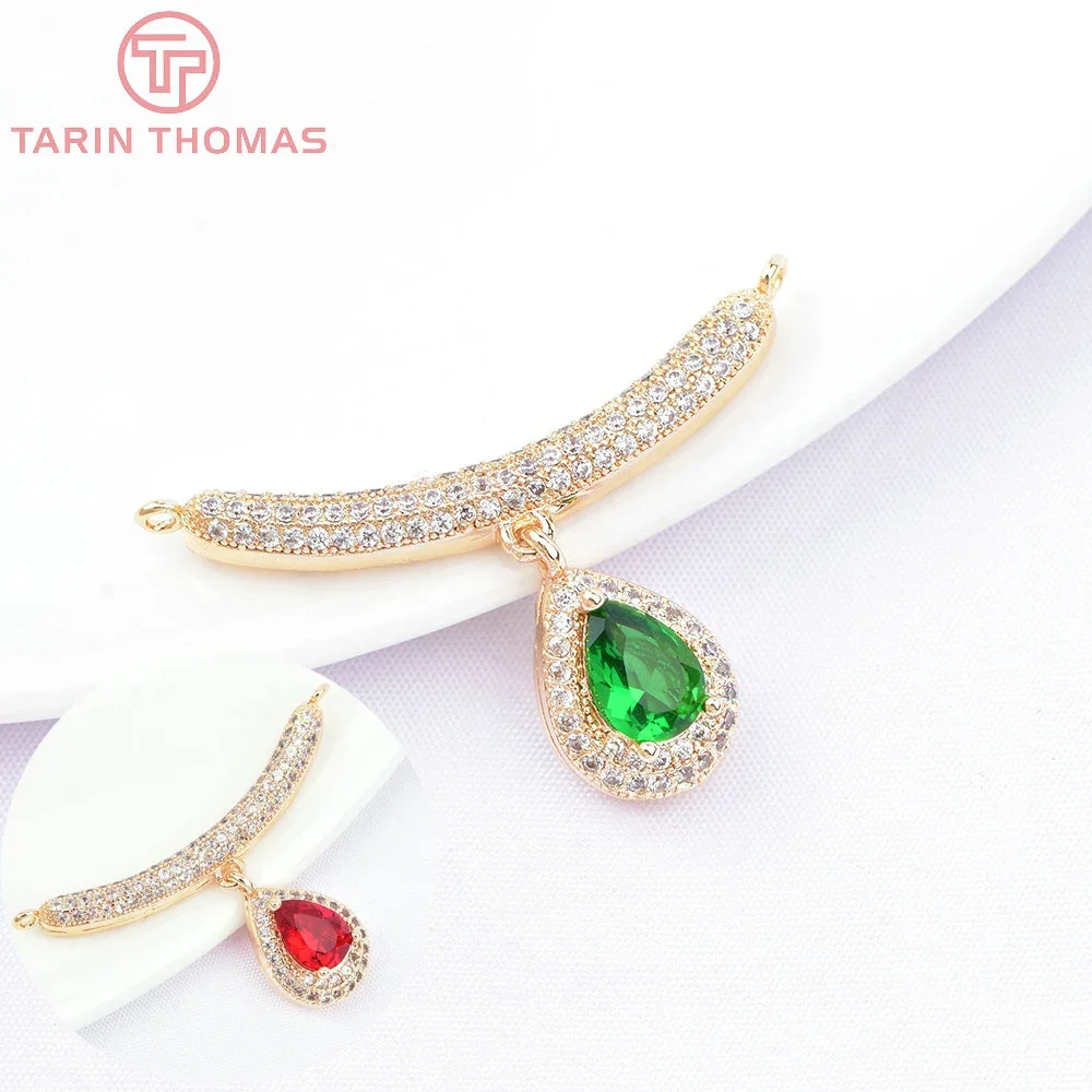 Латунные подвески в виде капель воды с цирконием 24 к 6644x22 мм фурнитура для