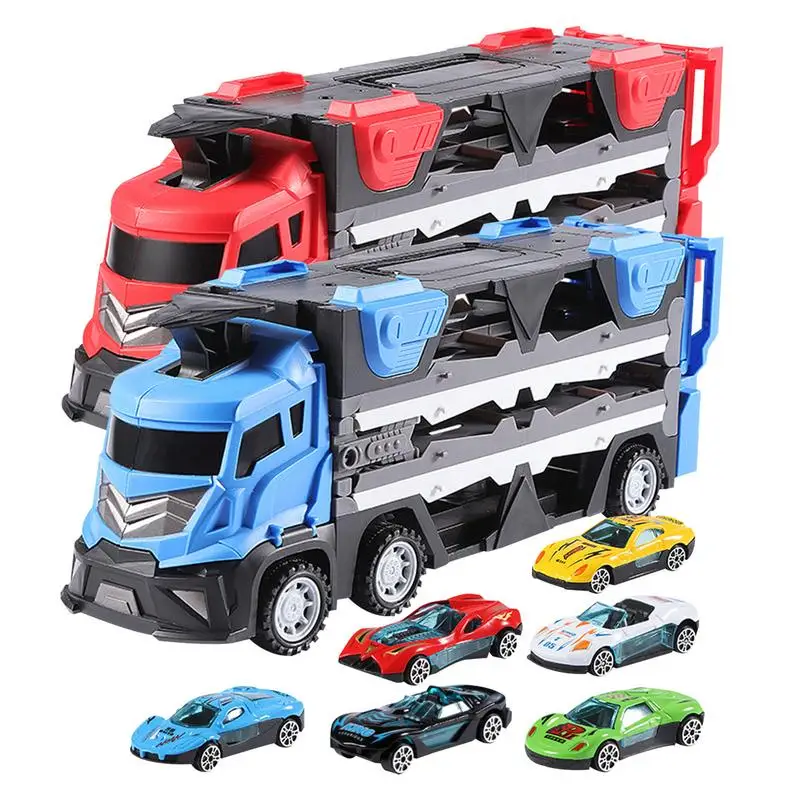 

Новинка, грузовик Mega Hauler с экжекторной гоночной трассой, набор игрушек для детей и мальчиков, катапультирующий большой грузовик, транспортер для хранения, грузовик, игрушка