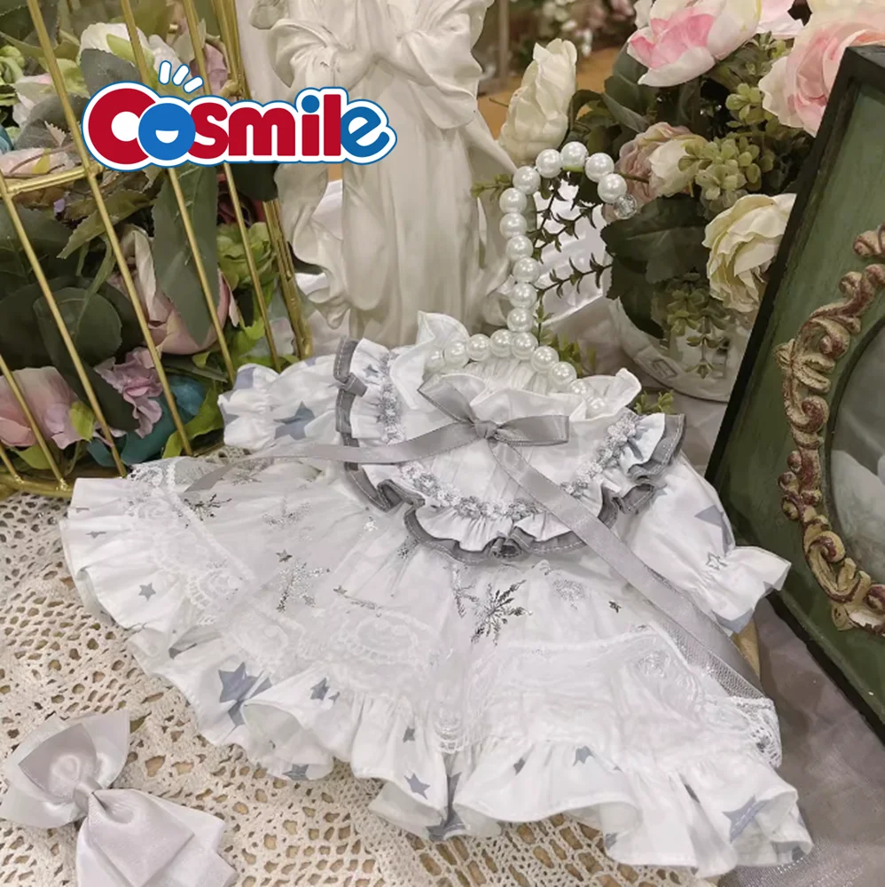 Cosmile оригинальная Одежда для кукол ручной работы одежда белое серое платье со