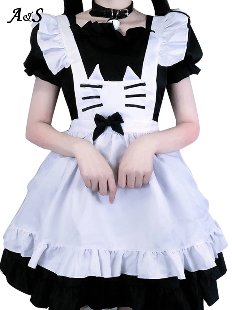 

Women Cat Maid Outfit Cosplay Sexy Lolita Dress Anime Cute Soft Girl Maid Uniform Appealing Set Stage Waiter Costumes Robe