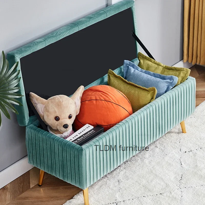 Входные бархатные табуреты для мебели гостиной домашние пуфики скандинавская