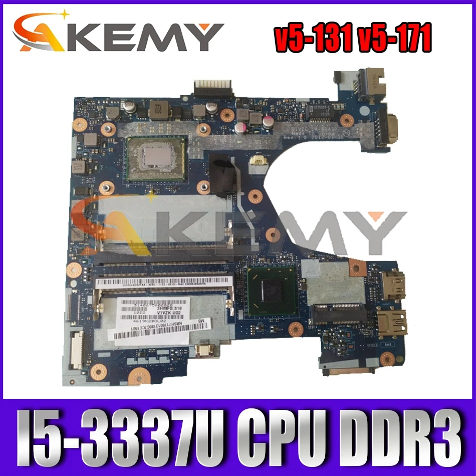 

Материнская плата AKEMY Q1VZC LA-8943P для ноутбука Acer aspire v5-131 NBM3A1100L, материнская плата для ноутбука I5-3337U, ЦП DDR3