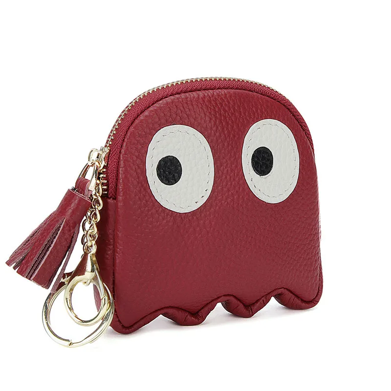 

Leather Wallet Mini Wallet Cartoon Card Holder Zipper Purse Cute Keychain Bag Coin Purse Leather Coin Purse Female Clutch Bag