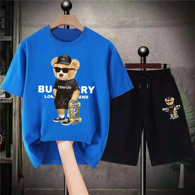 2023 Men's Bear Graphic T-shirt Shorts Suit Luxury Brand Sports Suit Sportswear Suit Short Street Wear Summer Quality Clothing