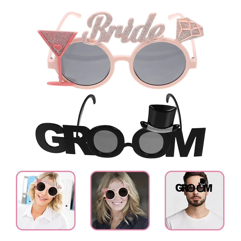 

Bride Groom Glasses Wedding Shower Eyeglasses Party Bachelor Ornament Funny Supplies