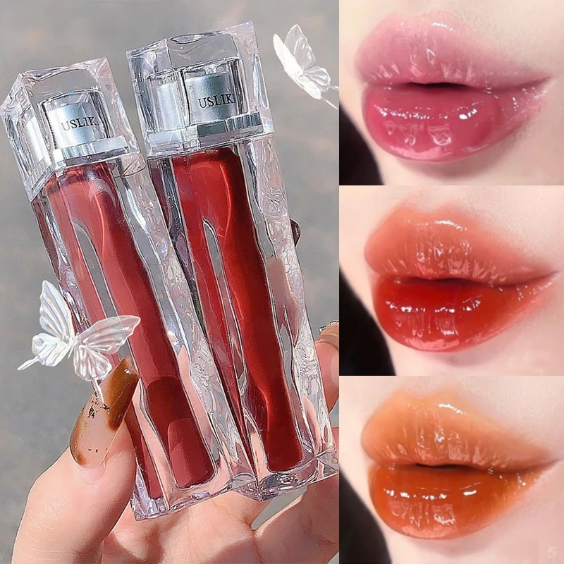 

Mirror Water Lip Gloss Shimmer Glass Lip Glaze Liquid Lipstick Waterproof Lasting Moisturizing Sexy Red Tint Makeup Cosmetics