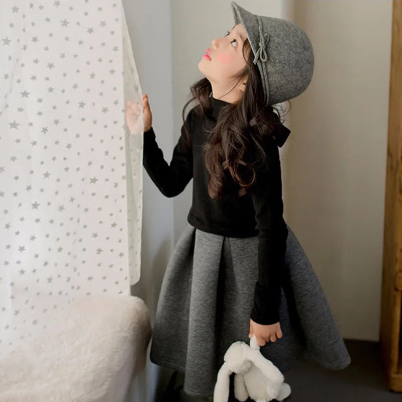 

Детское платье с длинным рукавом, на возраст 5-12 лет