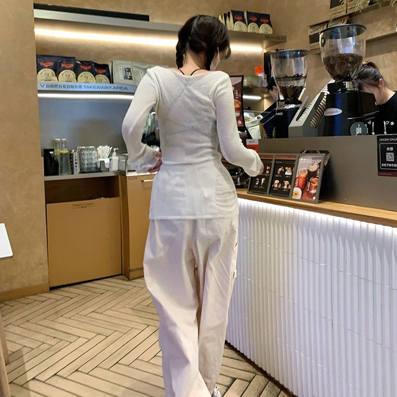 Harajuku гранж вязаные топы рваные с открытыми плечами футболки винтажный пуловер