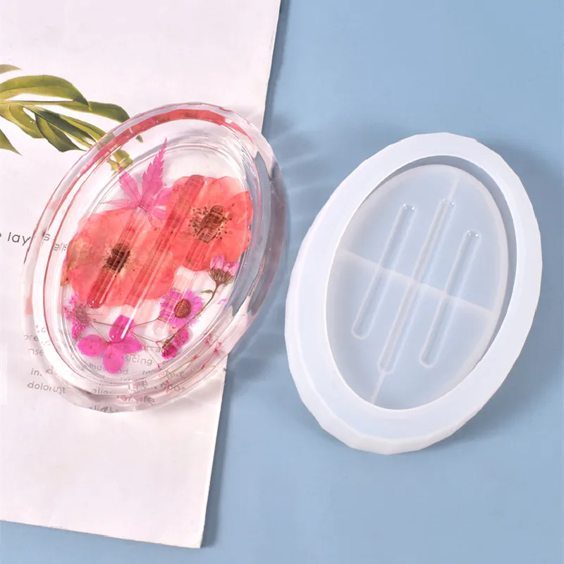 

Silicone Soap Holder Storage Box Mold DIY Epoxy Resin Soap Dish Leaking Drain Box Practical Mould Making Decoration