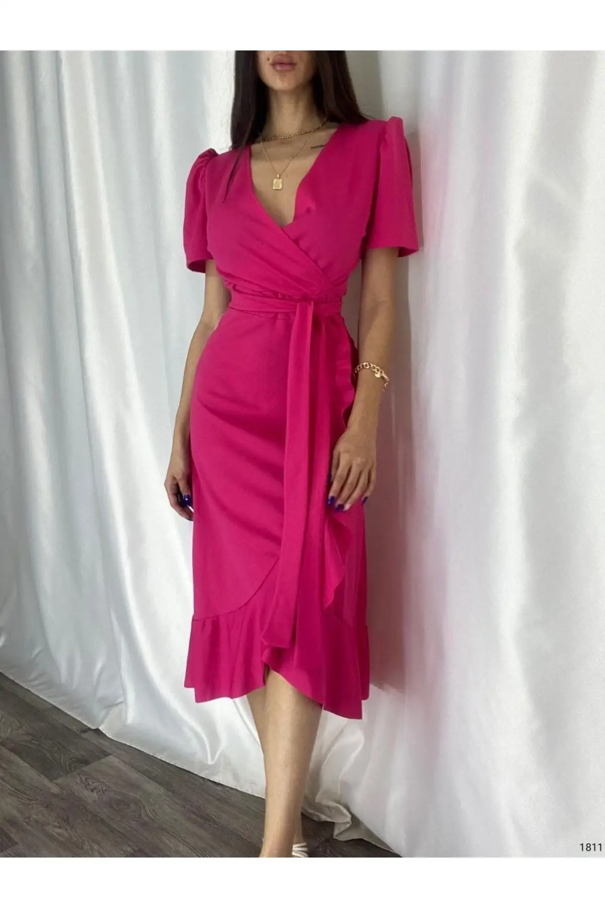 

Midi Boy Belted Dress Pink Clothing