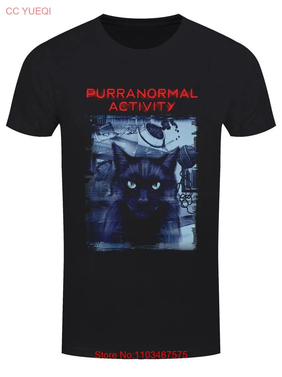 Мужская черная футболка Horror Cats Purranormal Activity