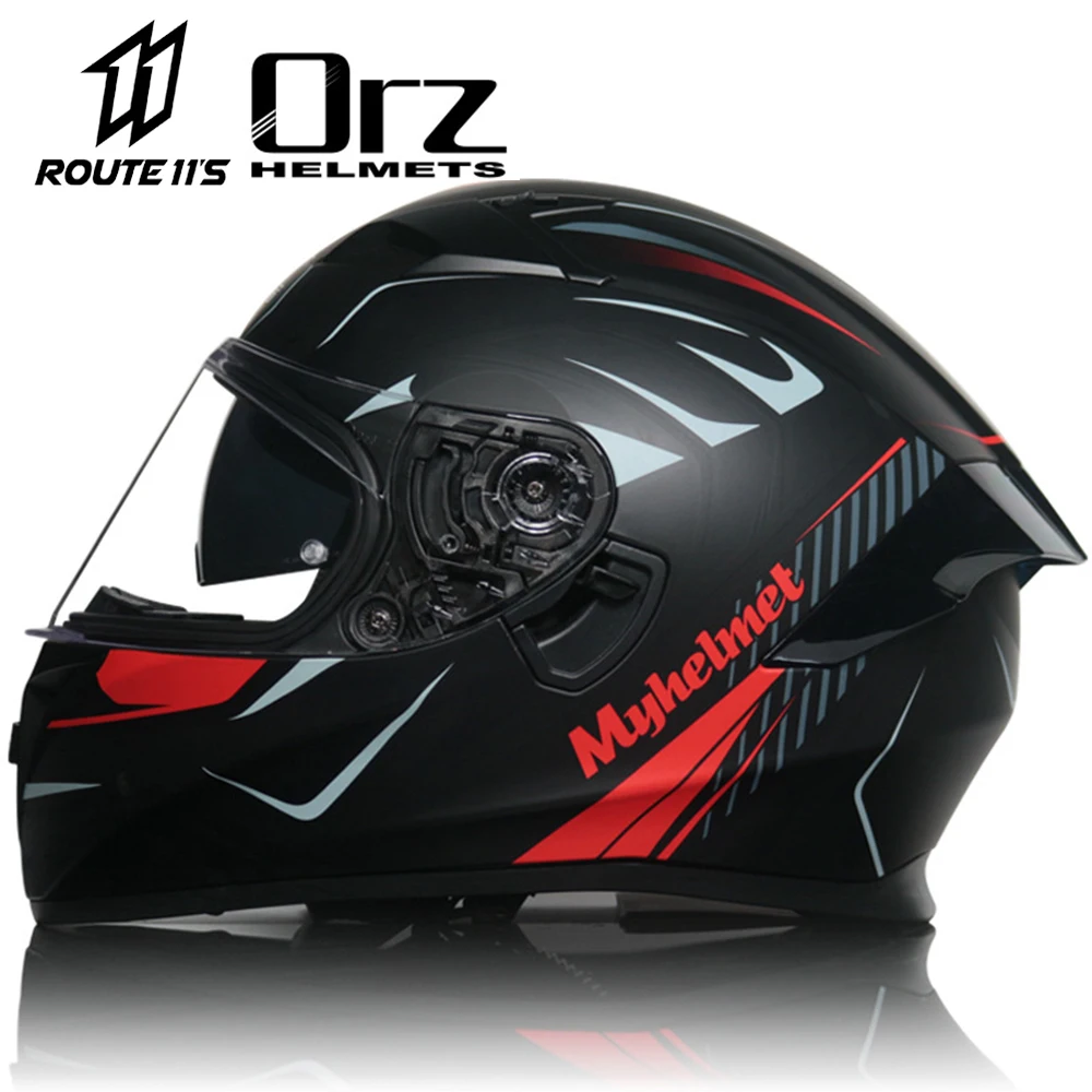 

Orz Four Seasons Full Face Motorcycle Helmet Double Lens Racing Motocross Motorcycle for Men And Women Casco Moto Capacete DOT