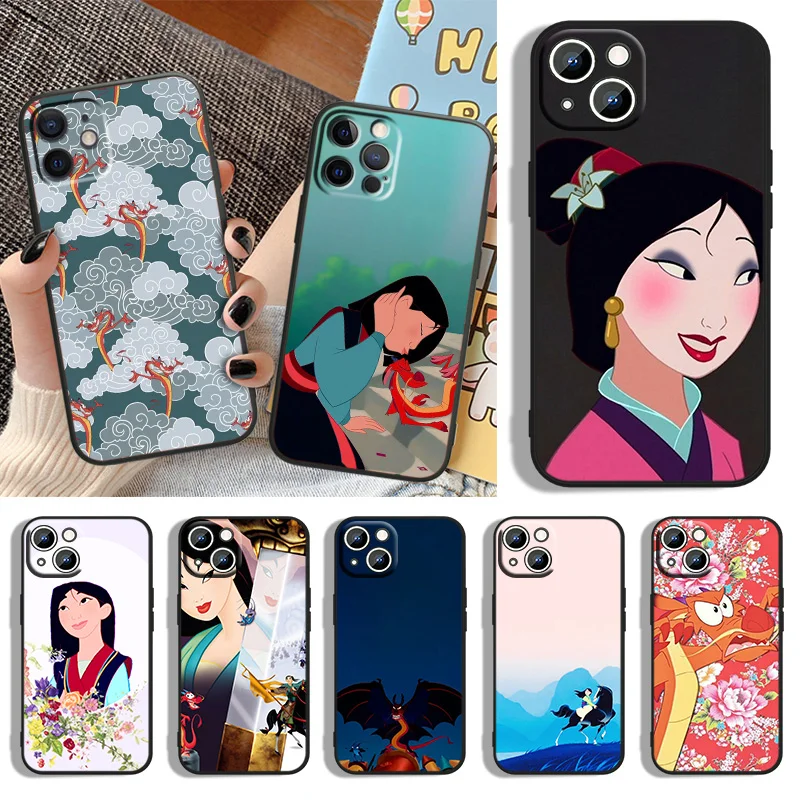 

Anime Cartoon Mulan Phone Case For Apple iPhone 14 13 12 11 XS XR X 8 7 6 6S 5 5S SE Pro Max Plus mini Black Cover