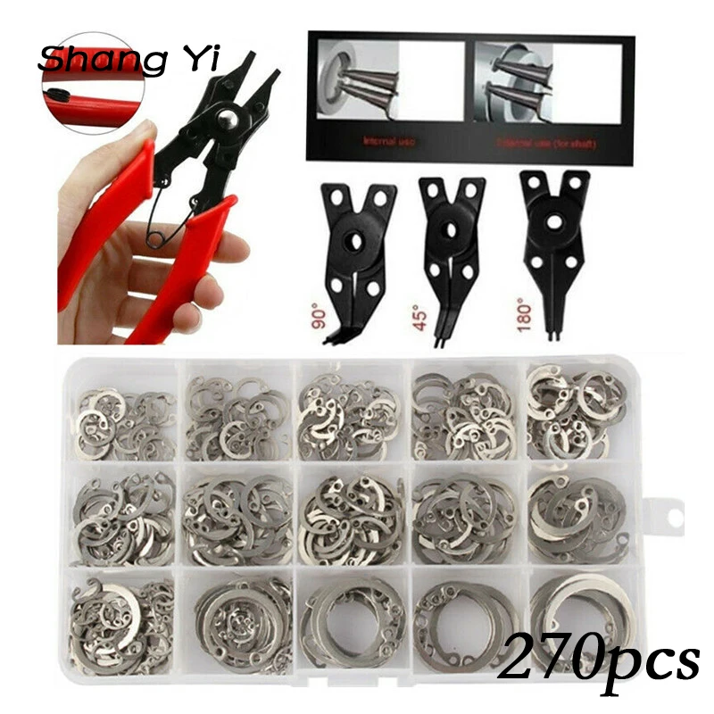 

270 PCS boxed stainless steel 304 hole circlip circlip c-hole split circlip+multi-function circlip pliers