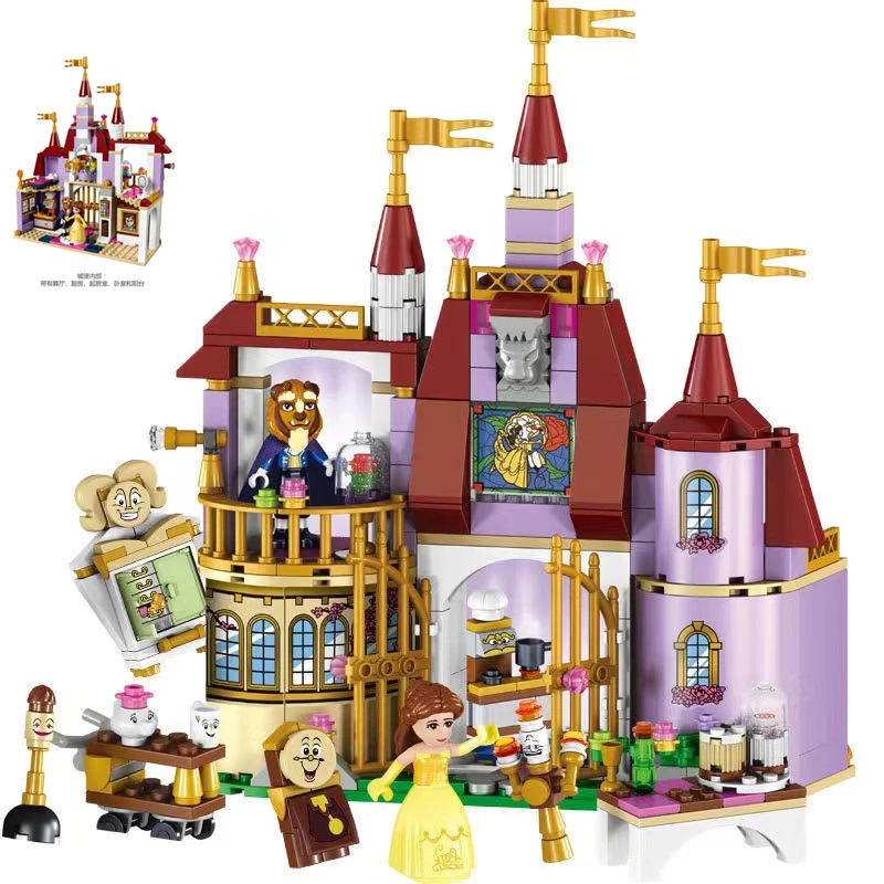 

43196 Princess Disney Toys Beauty and The Beast Belle Building Block Castle for Kids Castle Bricks Christmas Girl Gift Kawaii