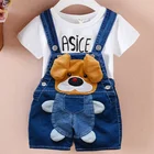 Летняя одежда для маленьких мальчиков, 1 шт., одежда, короткие брюки, джинсовые шорты, джинсовые комбинезоны, подгузники