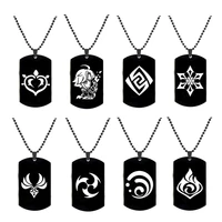 2022 anime genshin impact eye god vision pendant necklace klee xiao keqing venti figure cosplay necklace stainless steel collar