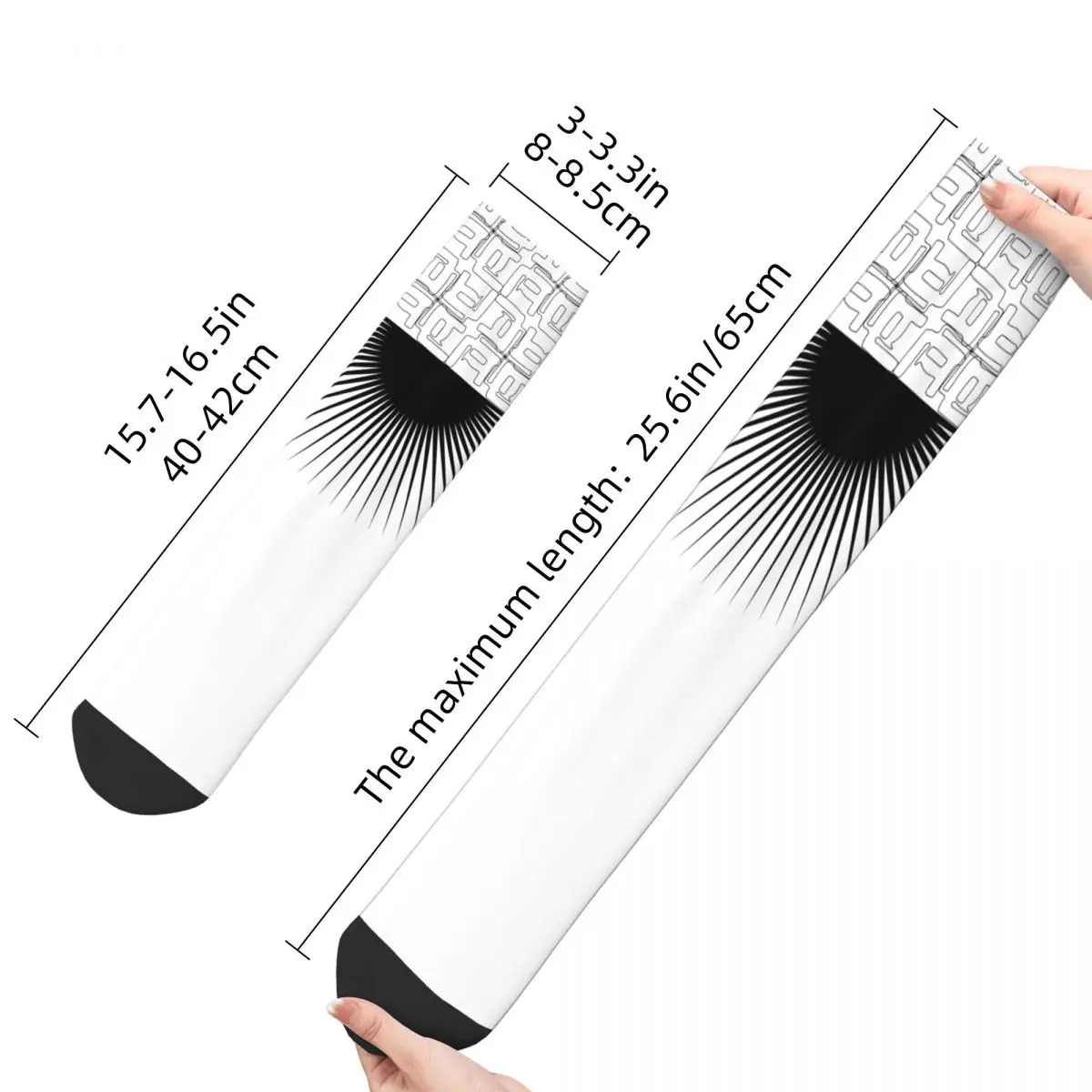 Letter Symbol Adult Socks Text, retro decoration, geometry, abstraction, profiled background, classical lines Unisex socks