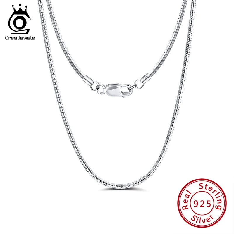 

ORSA JEWELS Italian 925 Sterling Silver Snake Chain 40 45 50 55 60cm Multiple Various Length Neck Chains Necklace Jewelry SC30