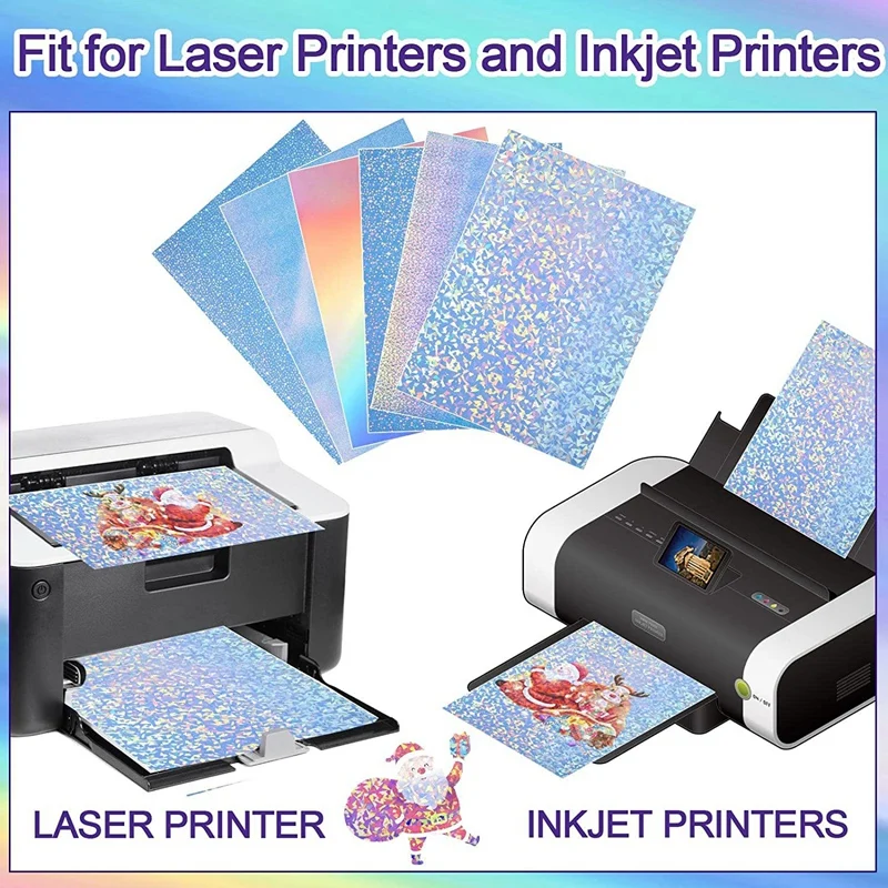 72 листа голографической бумаги для наклеек с драгоценными камнями и звездами
