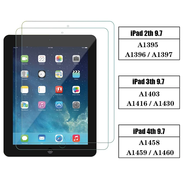 Tempered Glass For Apple iPad 2 3 4 2011 2012 A1458 A1459 A1460 Tablet Screen Protector Film For iPad 9.7 2th 3th 4th Generation