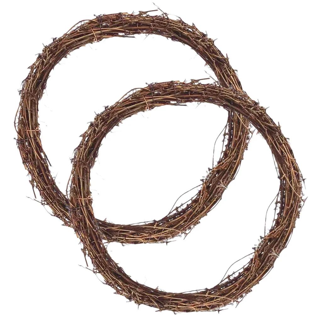 

2Pcs Door Rattan Wreath Grapevine Wreaths Wreaths For Crafts Grapevine Garland Grapevine Wreath for Home Decorate Crafting Party