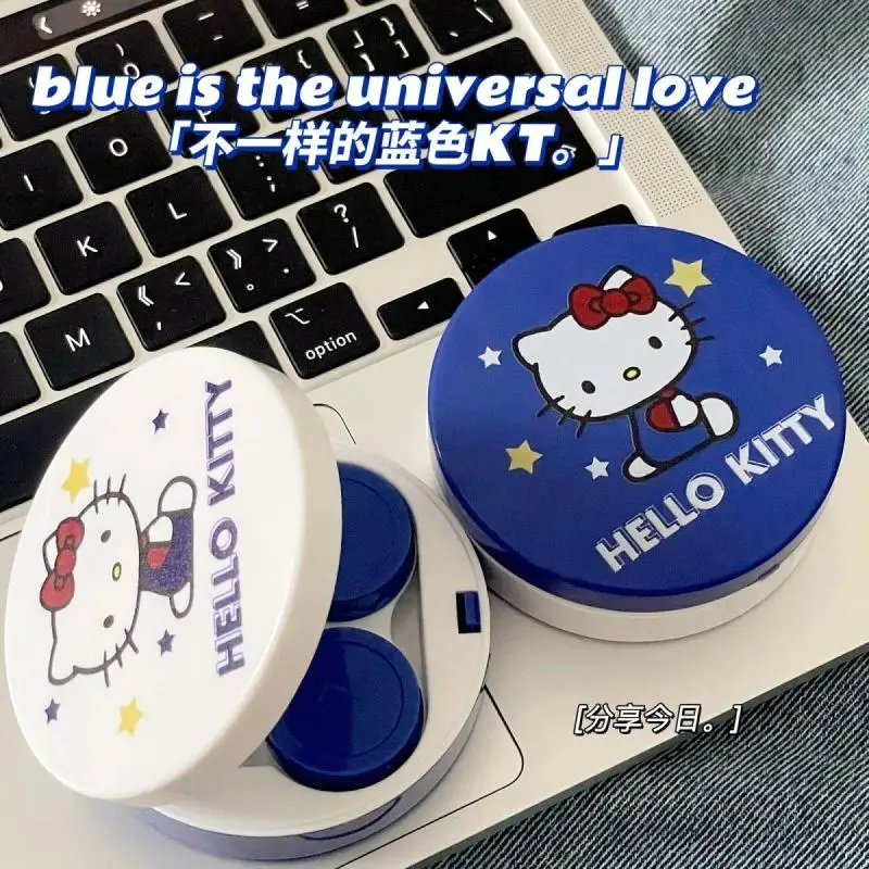 Kawaii Sanrio Hello Kitty Коробка для хранения контактных линз Компактная портативная