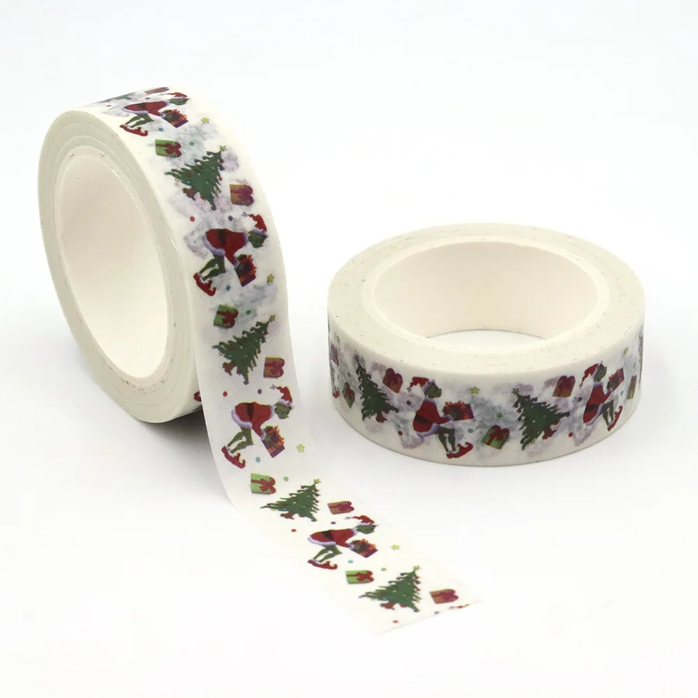 

1PC 15mm*10m Christmas Santa Claus Tree Gifts Decorative Washi Tape Scrapbooking Masking Tape School Office Supply