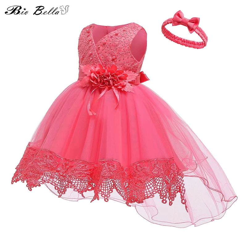 

Summer Kids Dresses For Girls Princess Big Flower Vestido Girl Wedding Evening Dress Children Party Dress Teenage Girl Ball Gown