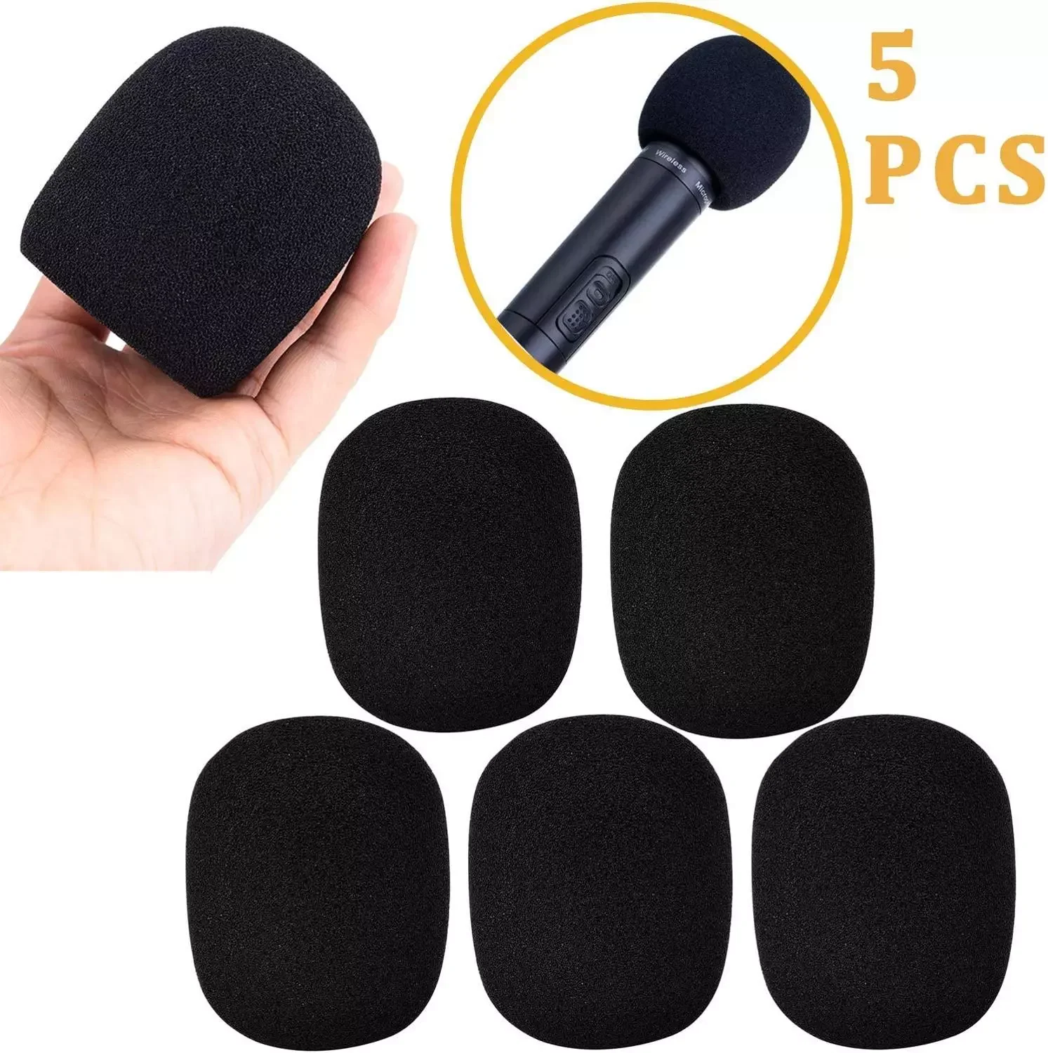 

KEPHE Microphone Cover Microphone Windscreen Foam 5 Pack Foam Mic Cover Handheld Microphone Windscreen (5 Pack)