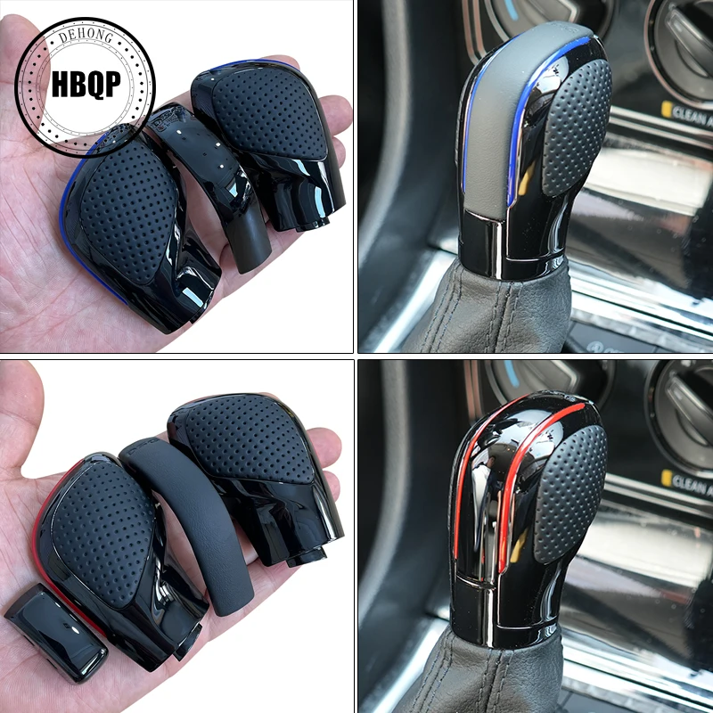 

Ручка переключения передач DSG хромированная с кожаной синей и красной боковой крышкой для VW Golf 6 7 R GTI Passat B7 B8 CC R20 Jetta MK6 GLI