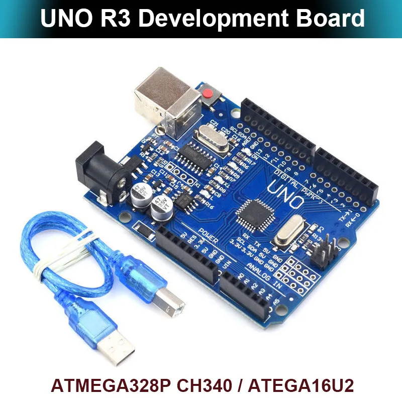 Плата разработки UNO R3 ATMEGA328P CH340/ATEGA16U2 совместима с кабелем для Arduino R3/R4 защитная