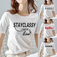 t shirt women harajuku style top o neck tshirt white streetwear classic all match short sleeve t shirt 2022