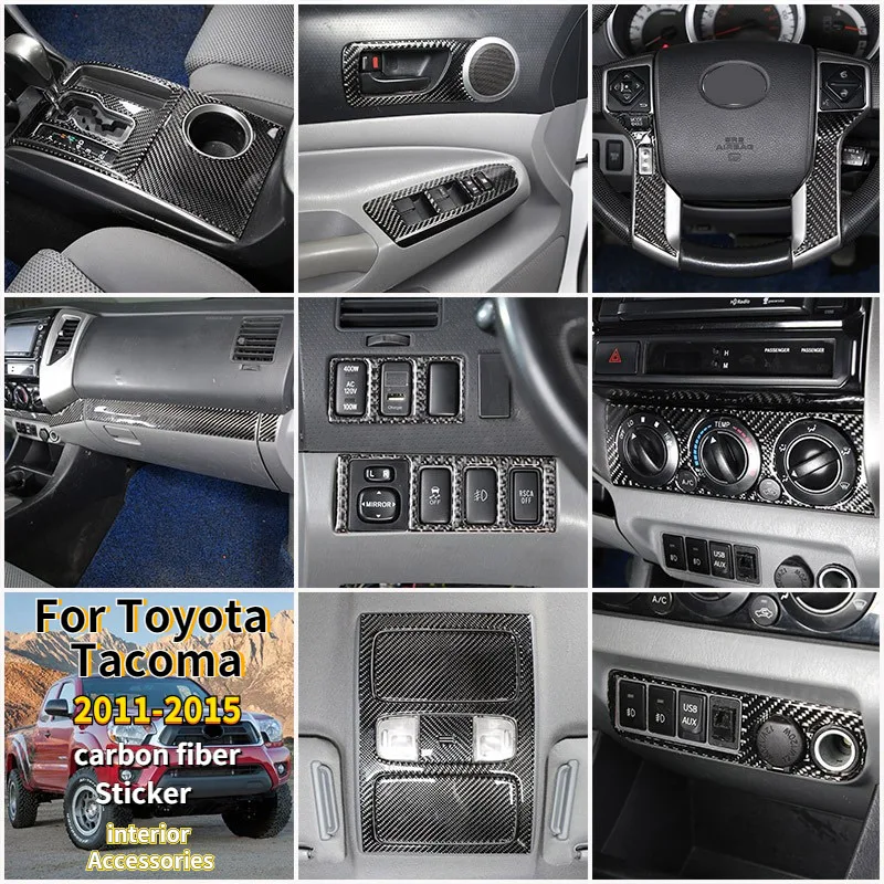 

For Toyota Tacoma 2011-15 Car Central Control Instrument Panel Steering Wheel Navigation Interior Decorative Sticker Accessories