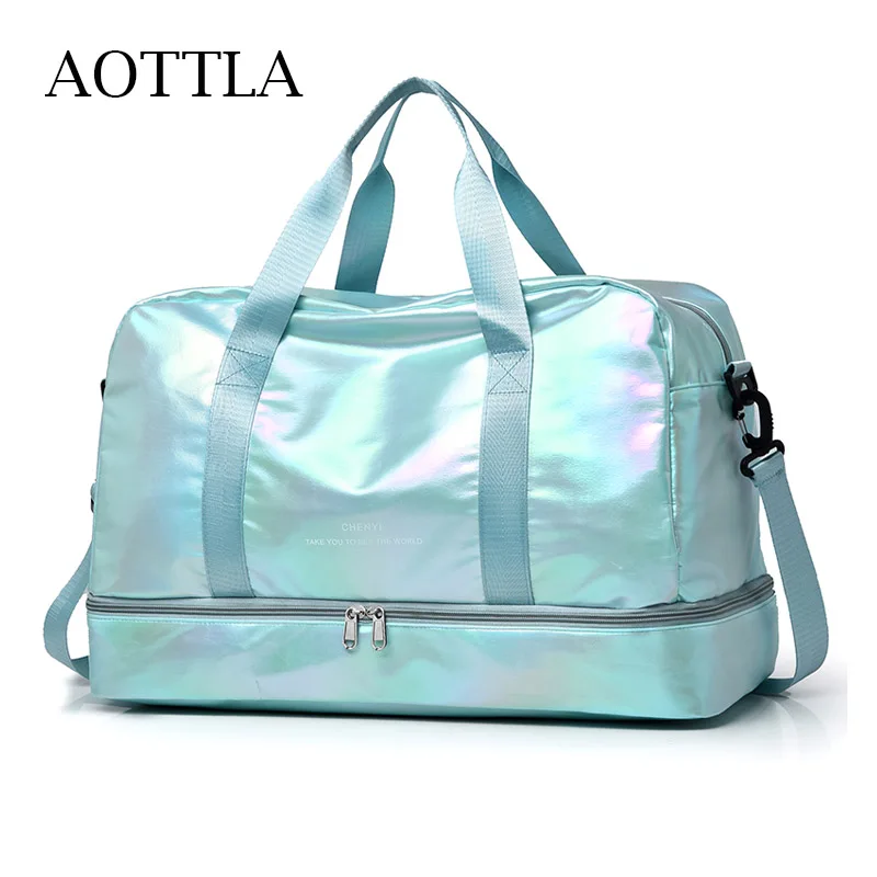 AOTTLA Women's Travel Bag Large Capacity Handbag Shoulder Bag Casual Crossbody Luggage Bag Dry Wet Separation Sports Fitness Bag