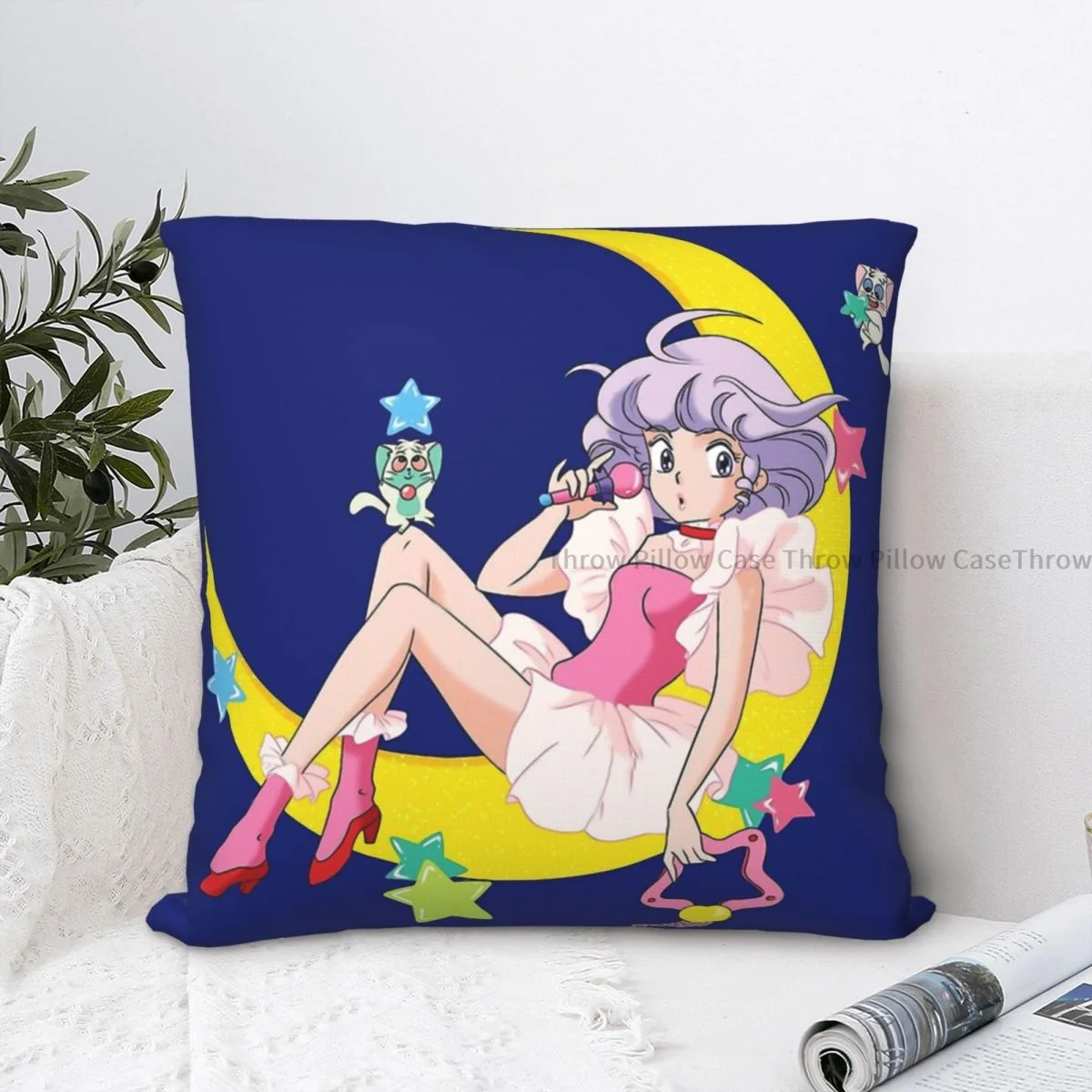 At Night Moon Cojines Creamy Mami Cartoon Throw Pillow Case Cushion Covers Home Sofa Chair Decorative Backpack