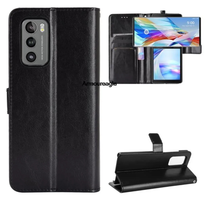 guard on for lg wing 5g 2020 case flip luxury wallet pu leather phone bags lgwing cover 6.8&quot shield